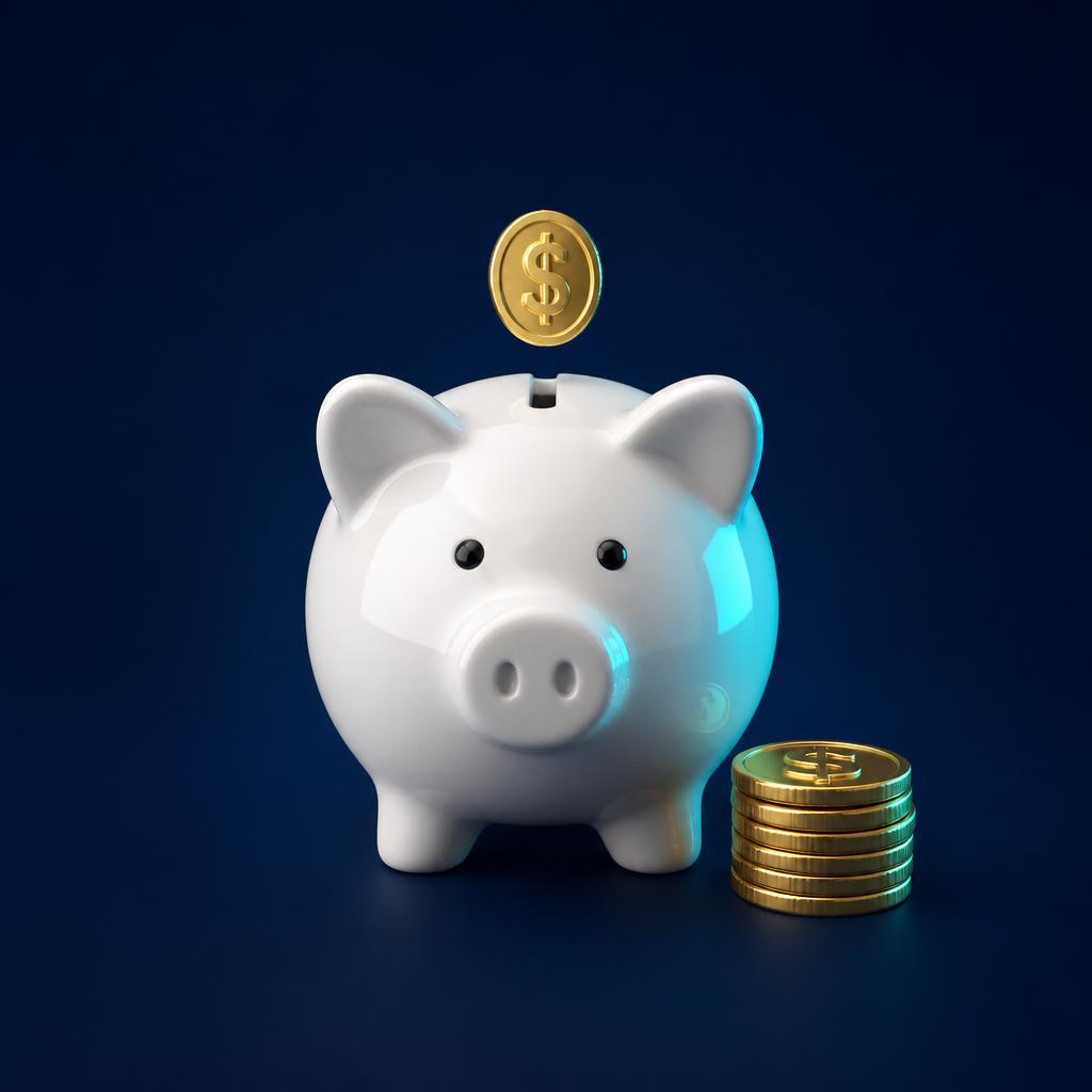 3D piggy bank saving money on dental implants